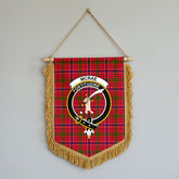 McRae Modern Tartan Crest Wall Hanging Banner - Wood Pole